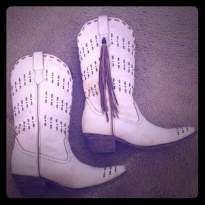 Laredo White Cowboy Cowgirl Boots - 8 - RARE